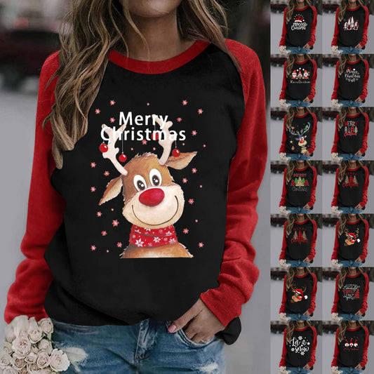 Women's Sweatshirt with Festive Christmas Motifs
