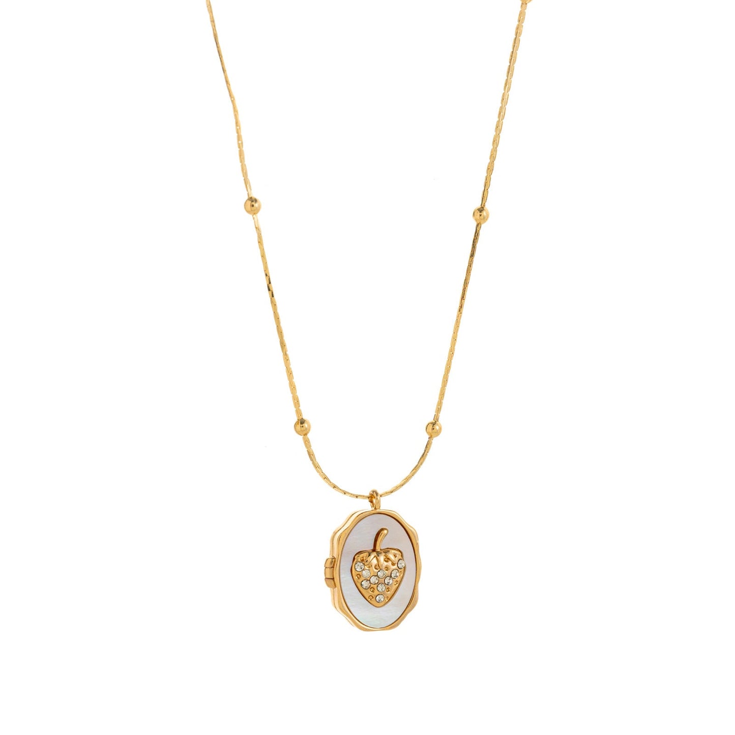 Butterfly Shell Locket Necklace