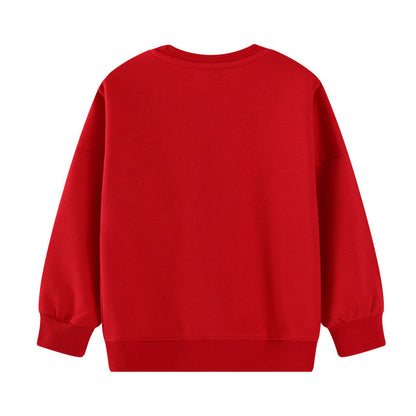 Girls' Sweater with Festive Christmas Tree Motif