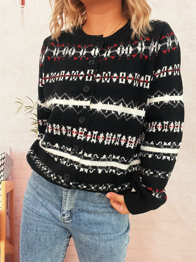 Women's Cozy Cardigan with Unique Christmas Design
