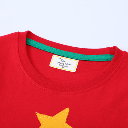 Girls' Long-Sleeve Dress with Festive Christmas Tree Motif R&B