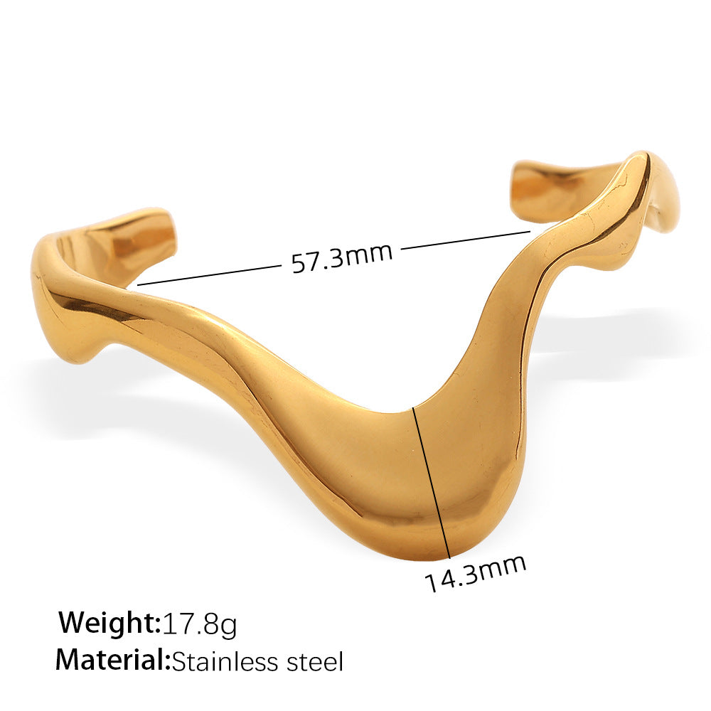 Evianna Gold Geometric Statement Cuff