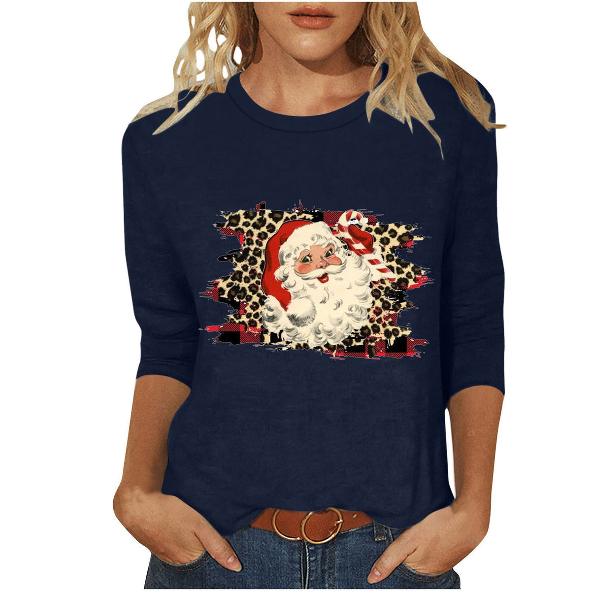 Women's Sweatshirt with Artistic Christmas Motif