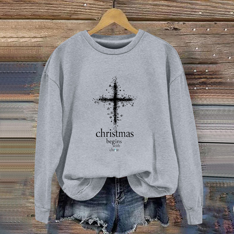 Women's Sweatshirt with Christmas Motif and Soft Lining