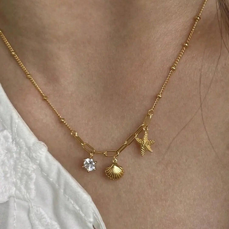 Seaside Charm Minimal Pendant Necklace