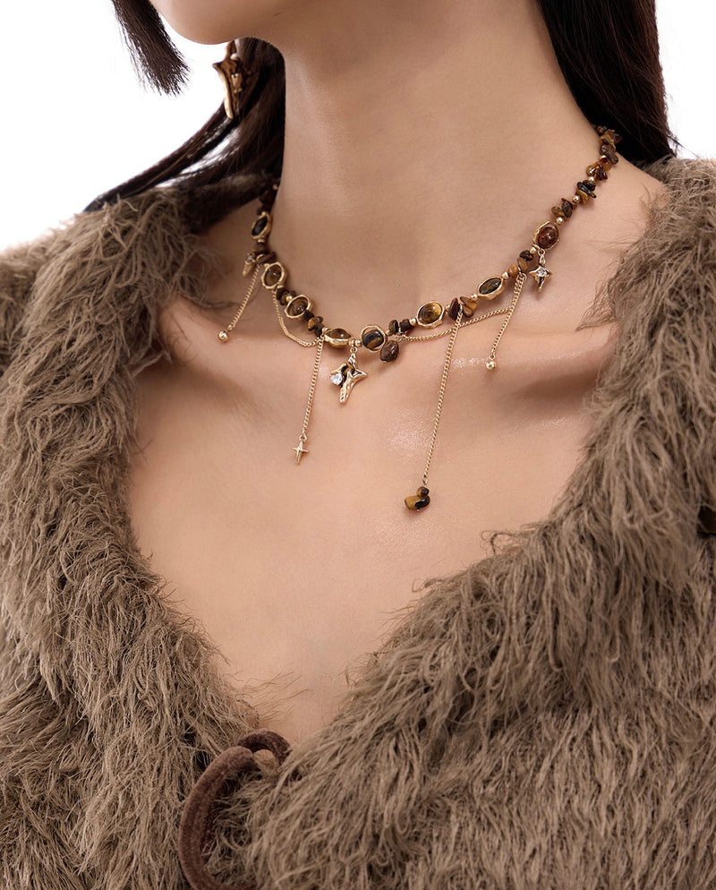 Cassie Tiger Eye Chain Necklace
