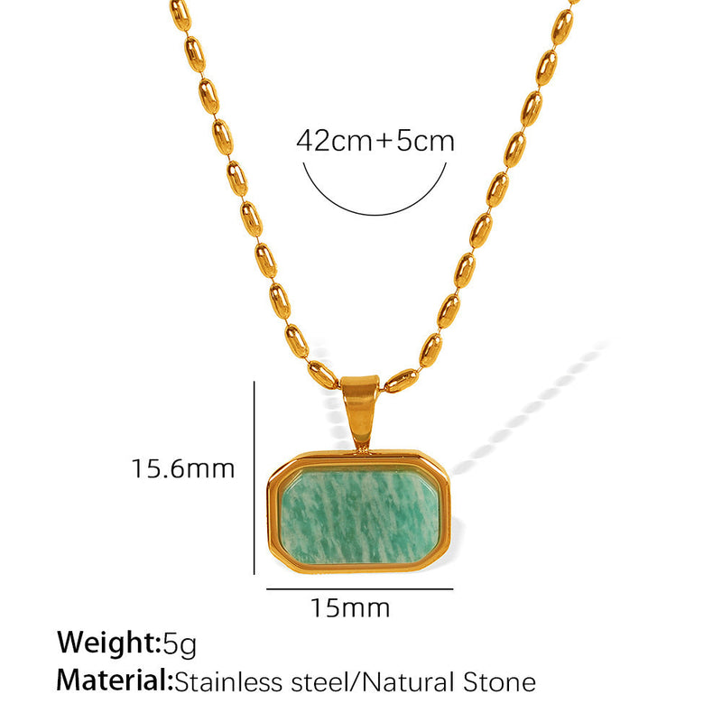 Amalie Amazonite Gold Necklace