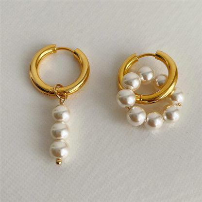 Saja Geometric Pearl Earrings