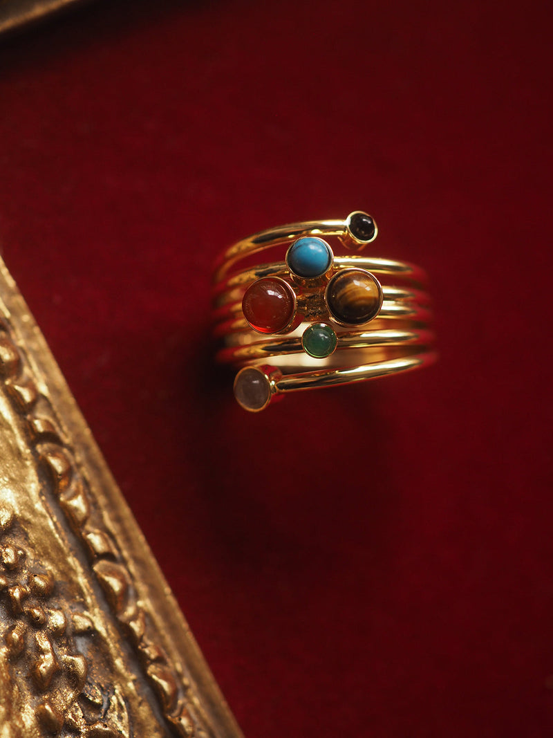 Neena Multi-gemstone Adjustable Ring