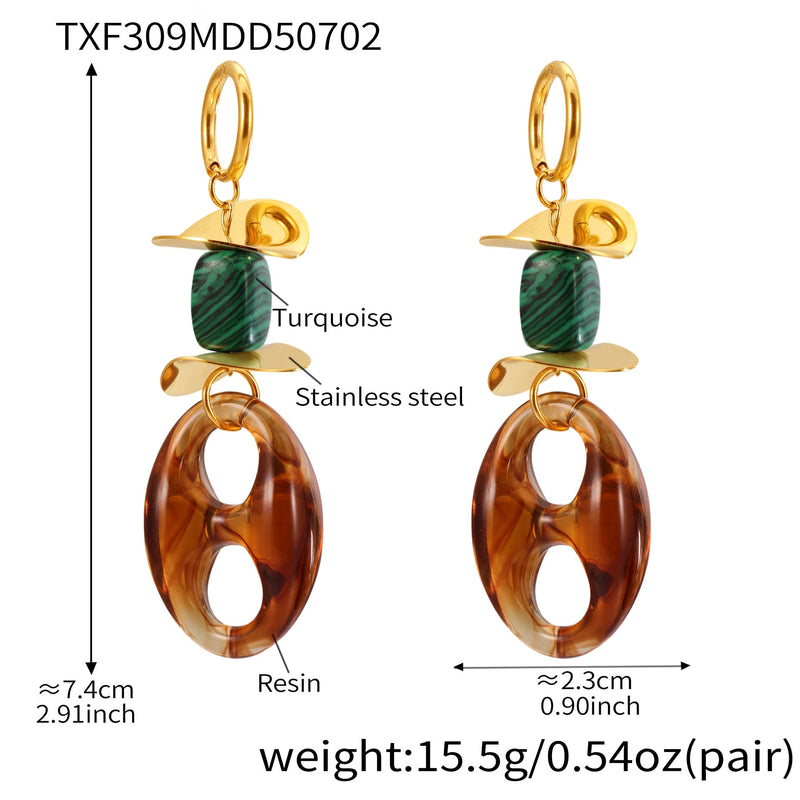 Valentine Geometric Gemstone Drop Earrings