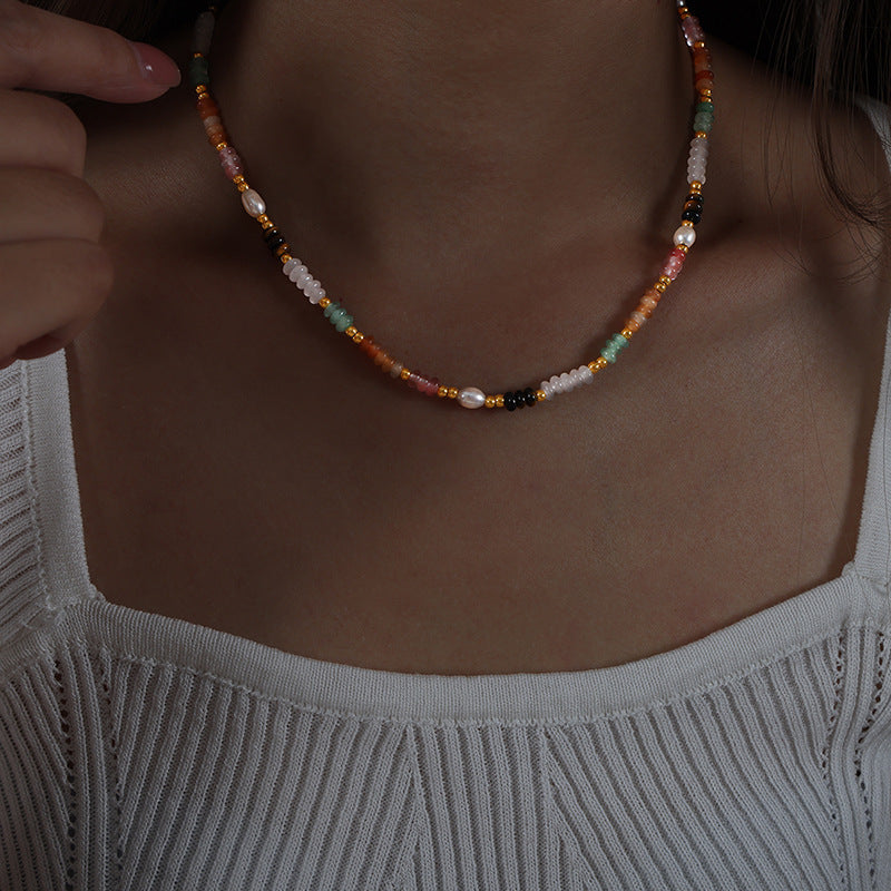 Cherish Natural Stone Beaded Necklace