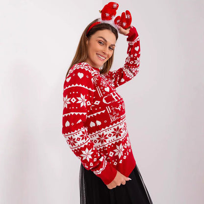 Women's Christmas Sweater with Festive Motif and Cozy Knit R&B
