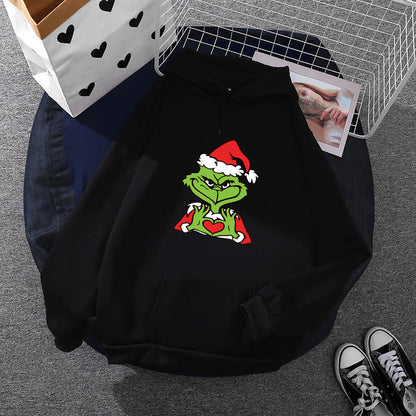 Unisex Hoodie with Soft Fleece Lining, Kangaroo Pocket and Eye-Catching Christmas Comic Print