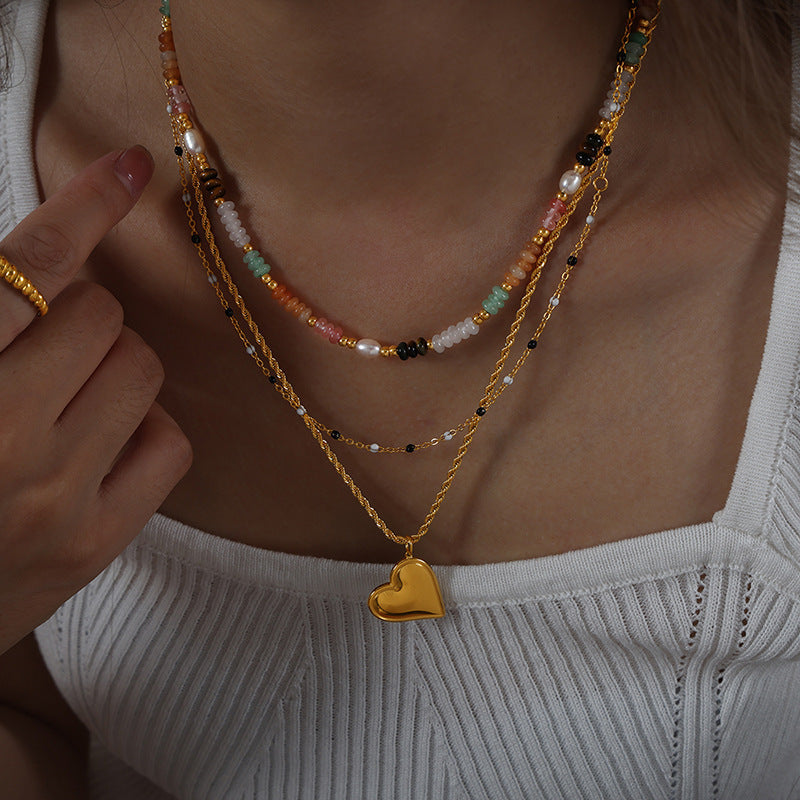 Cherish Natural Stone Beaded Necklace
