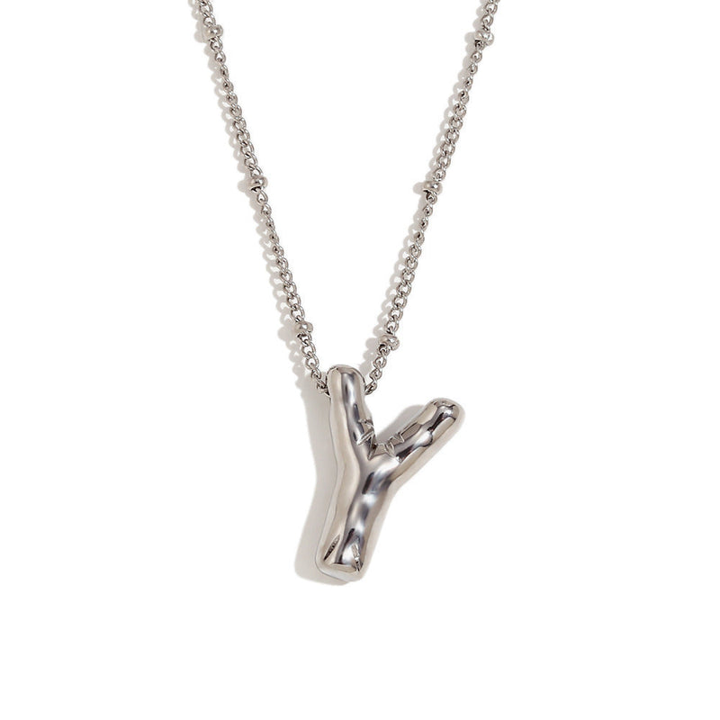 Aiyanah Glossy Bubble Letter Necklace