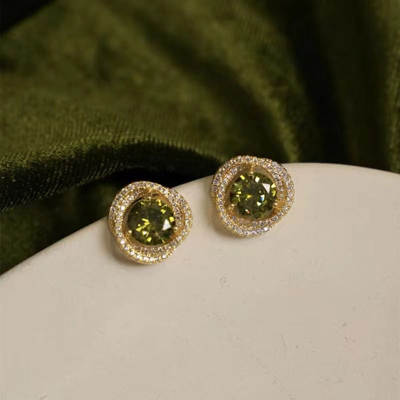 Jolynn Hollow Garnet Zircon Earrings