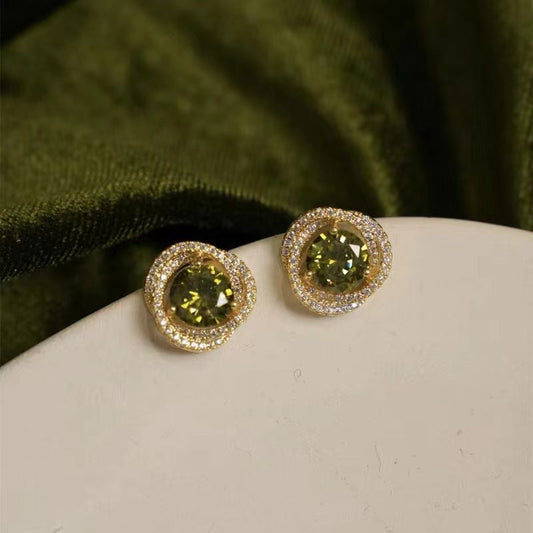 Jolynn Hollow Garnet Zircon Earrings