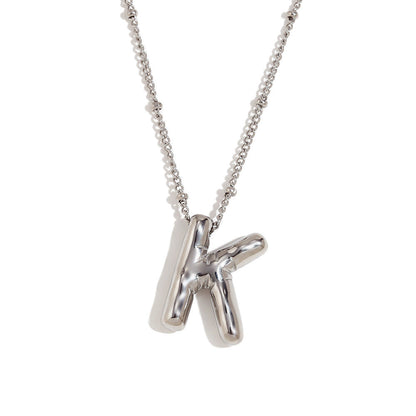Aiyanah Glossy Bubble Letter Necklace