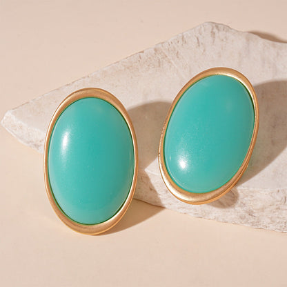 Margaret Retro Oval Drop Earrings