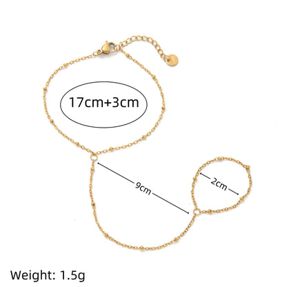 Elliette Gold Plated Finger Chain Bracelet