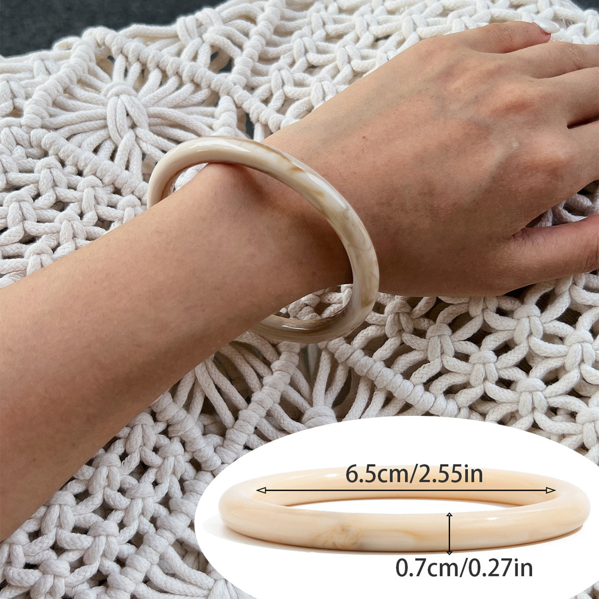 Maryn Asymmetrical Smudged Resin Bangle