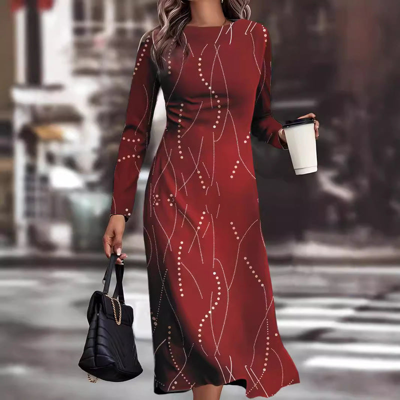 Simple Style Christmas Print Dress