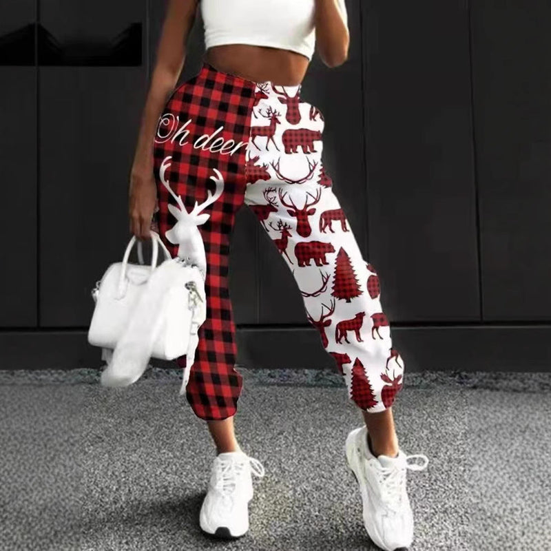 Women's Casual Pants with Fun Snowman Design R&B