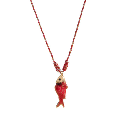 Donna Colorful Fish Pendant Necklace