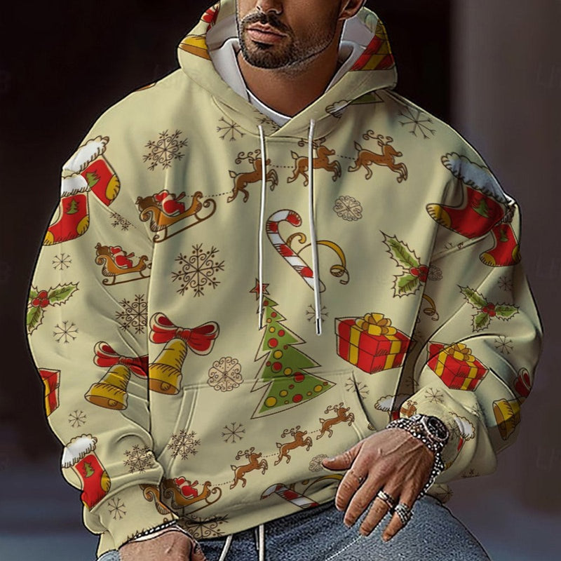 Men's Christmas Hoodie with Colorful Graphic Design and Comfortable Fit