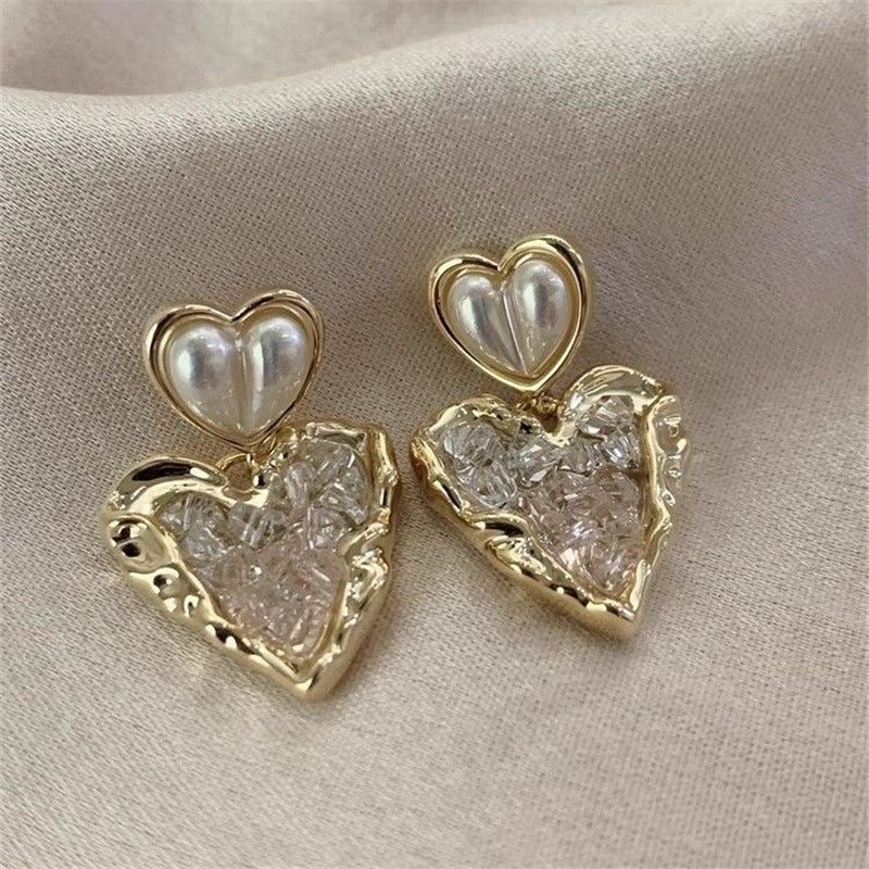Xenia Gradient Crystal Pearl Drop Earrings