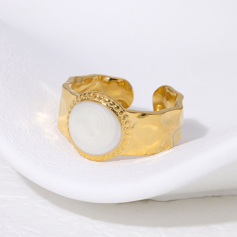 Neila Gold-plated Chunky Enamel Ring