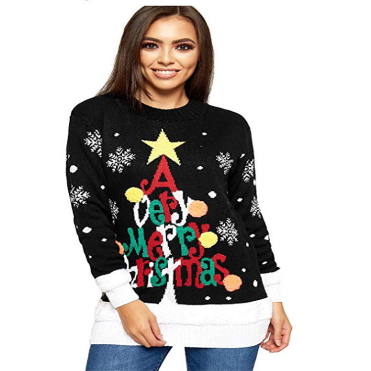 Women's Christmas Sweater with Festive Design and Large Motif R&B