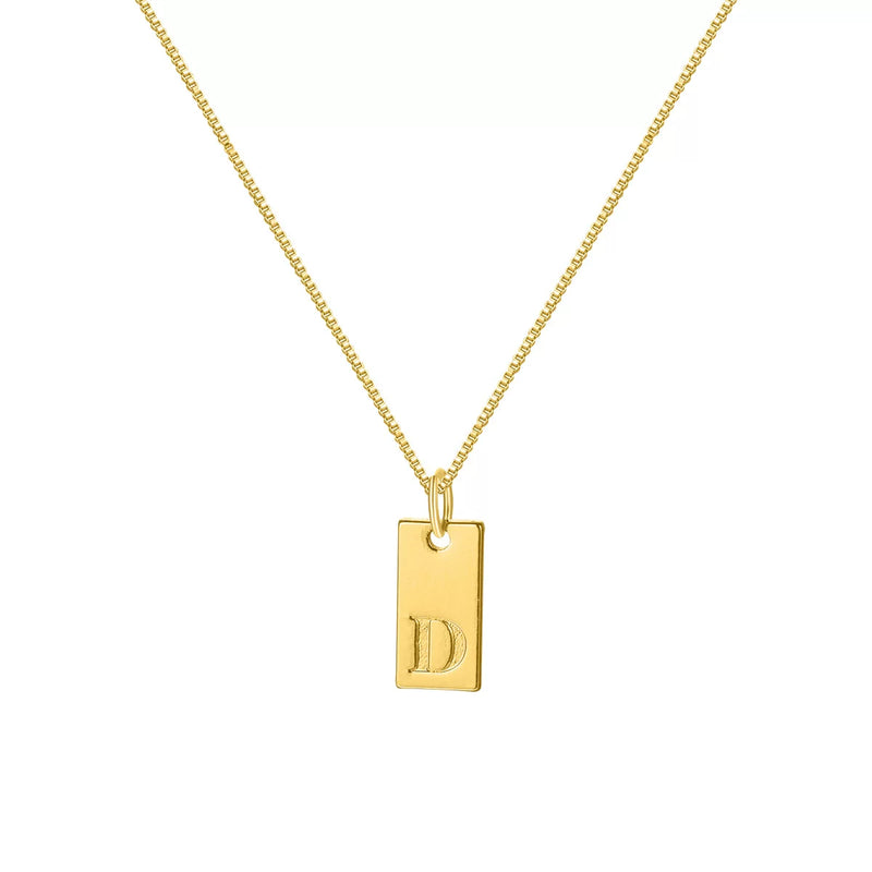 Initial Pendant Box Chain Necklace