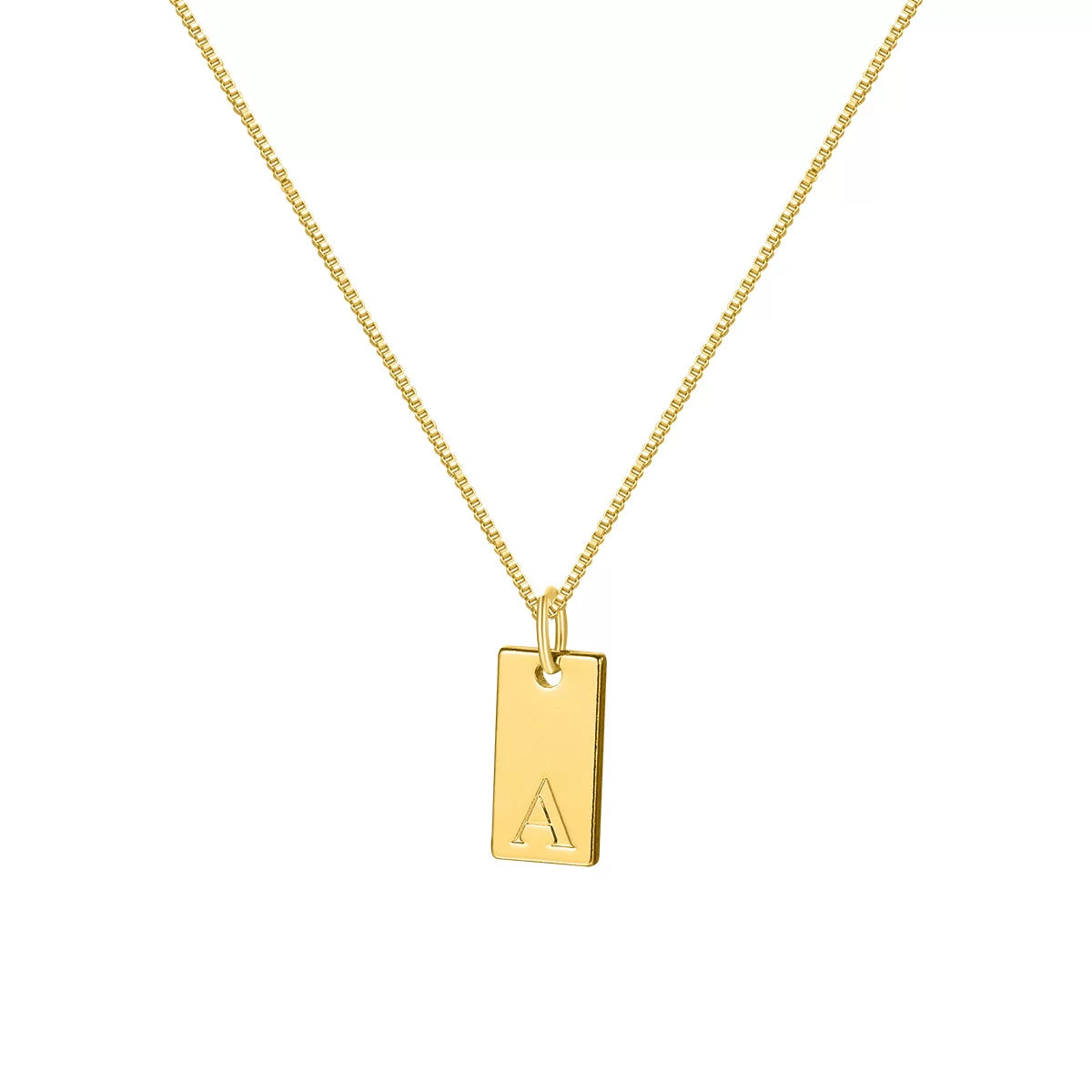 Initial Pendant Box Chain Necklace