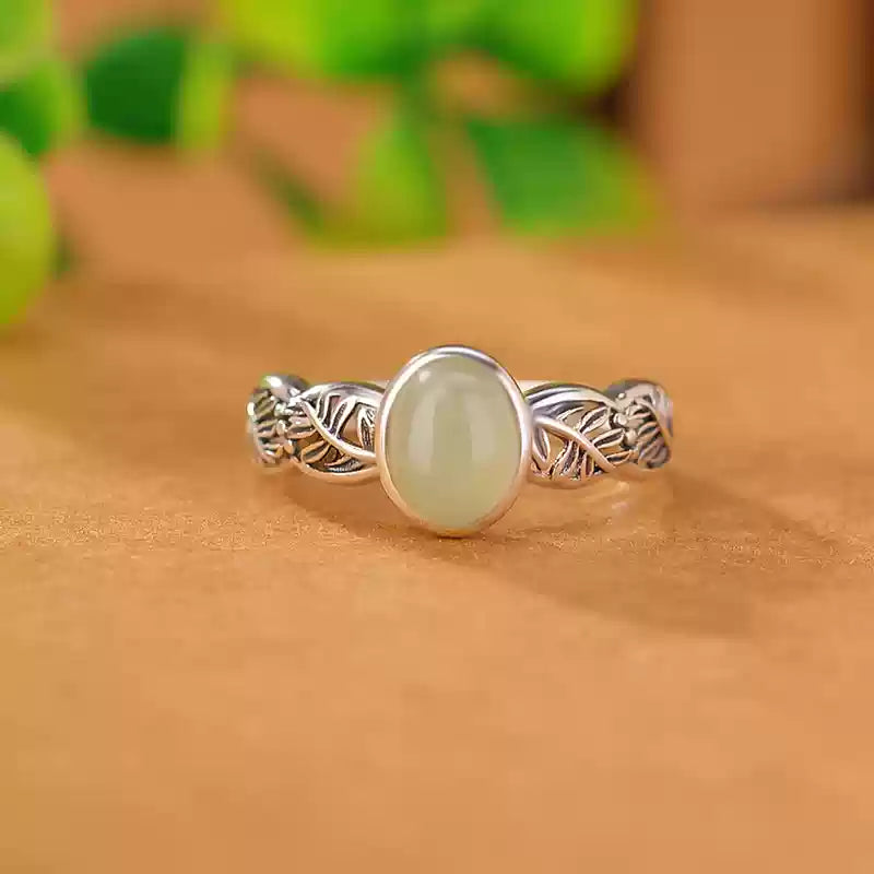 Carnelian Leaf Sterling Silver Ring