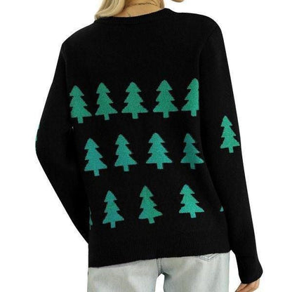 Women's Cozy Christmas Sweater with Festive Fir Tree Design R&B