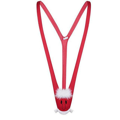 Men's Fancy Reindeer Velvet Thong with Elastic Waistband