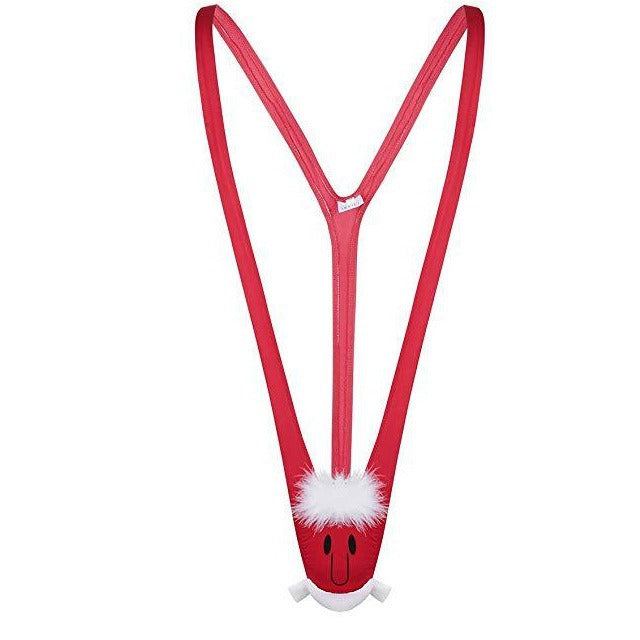 Men's Fancy Reindeer Velvet Thong with Elastic Waistband