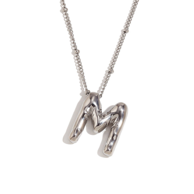 Aiyanah Glossy Bubble Letter Necklace