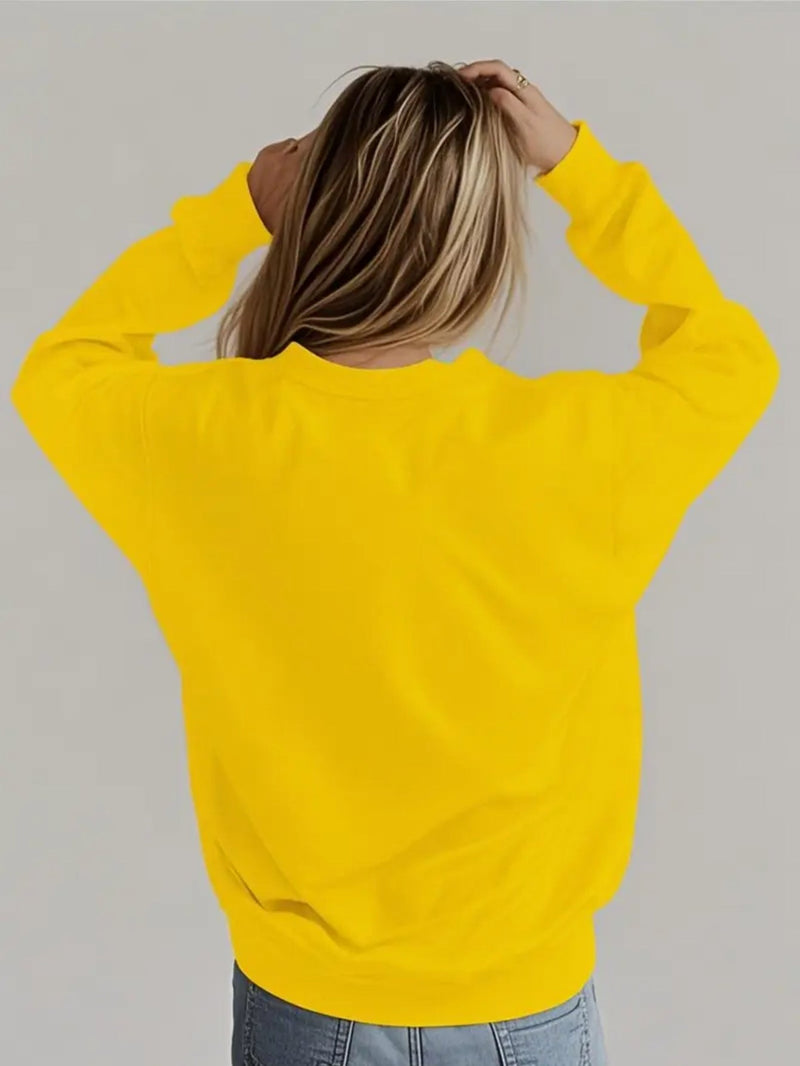Women's Sweatshirt with Soft Lining and Festive Wine Motif
