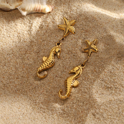 Joie Starfish & Seahorse Drop Earrings