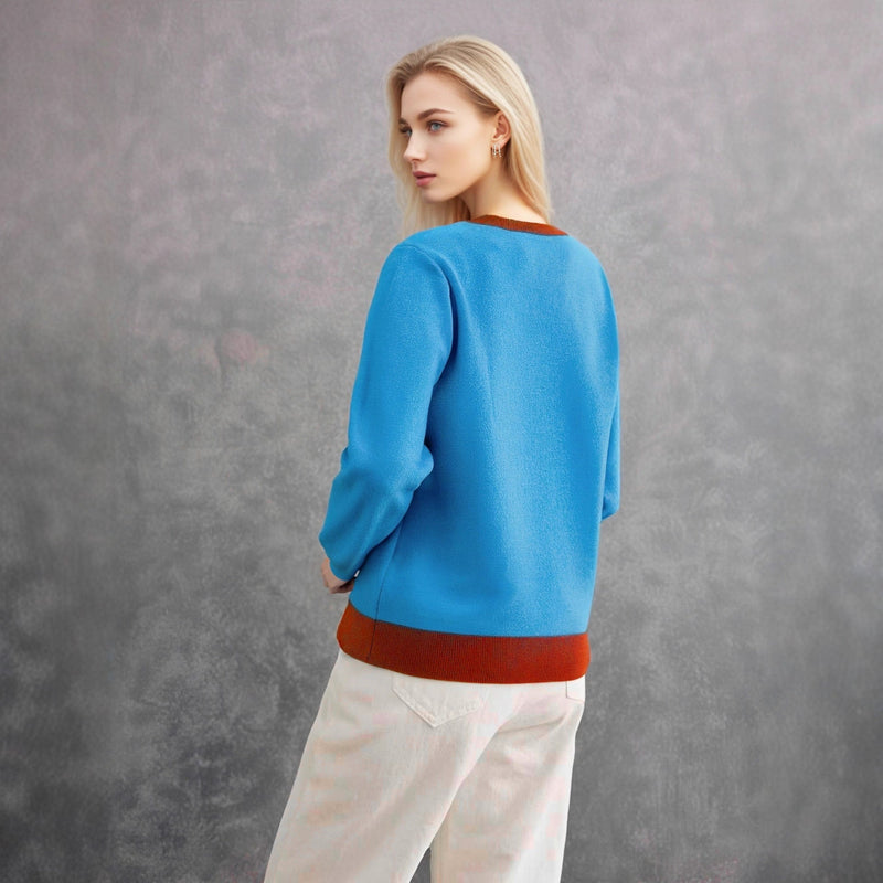 Women's Fleece Sweater with Christmas Motif