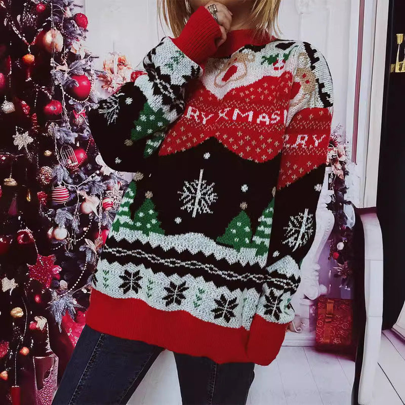 Women's Christmas Sweater with Festive Design and Cozy Cut