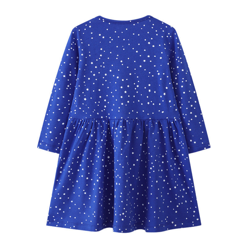 Girls' Long-Sleeve Dress with Christmas Motif R&B