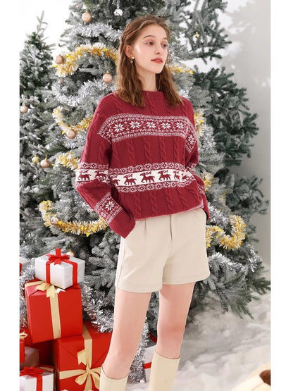 Women's Sweater with Festive Christmas Design R&B