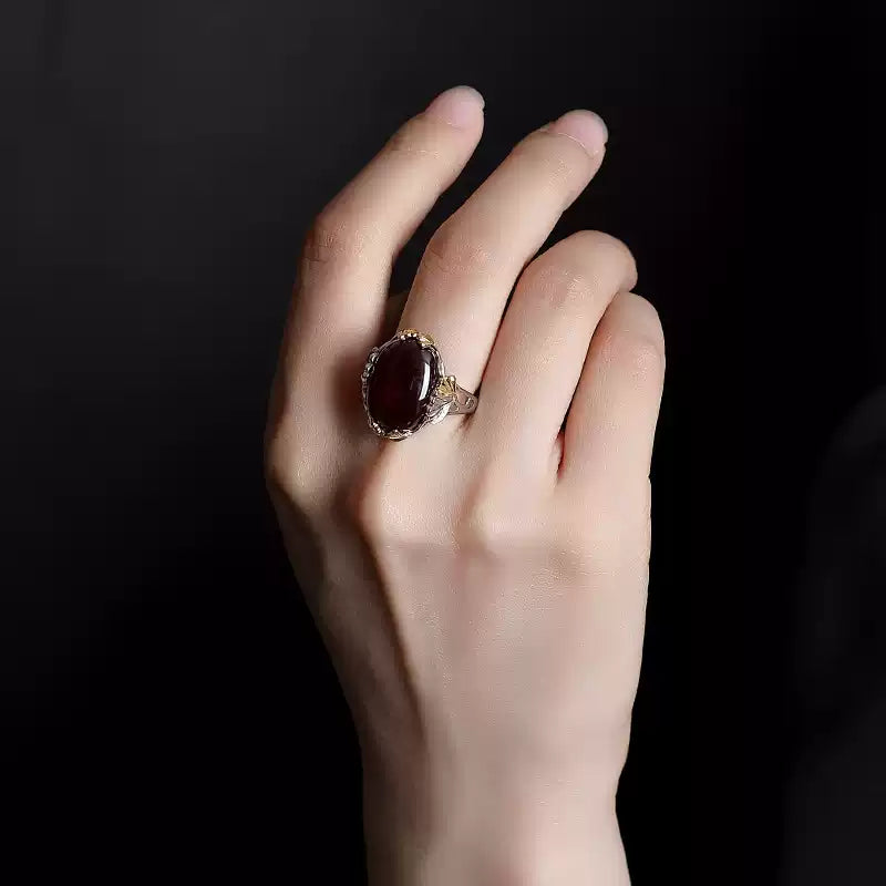 Millie Garnet Embellished Statement Ring