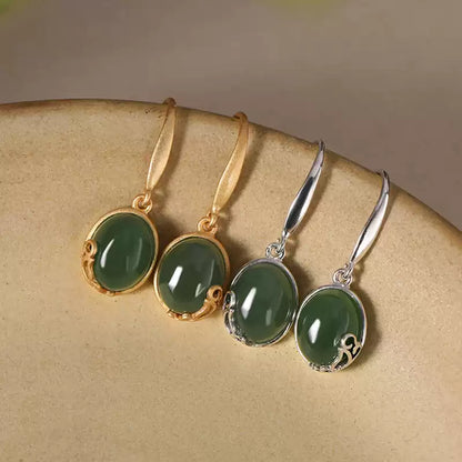 Jade Stone Drop Earrings