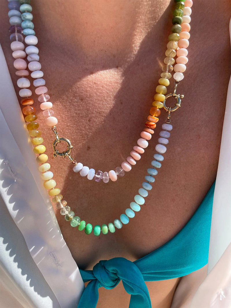Zina Pastel Spectrum Beaded Necklace