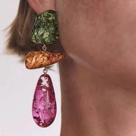 Colorful Resin Irregular Earrings
