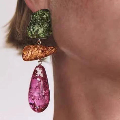 Colorful Resin Irregular Earrings
